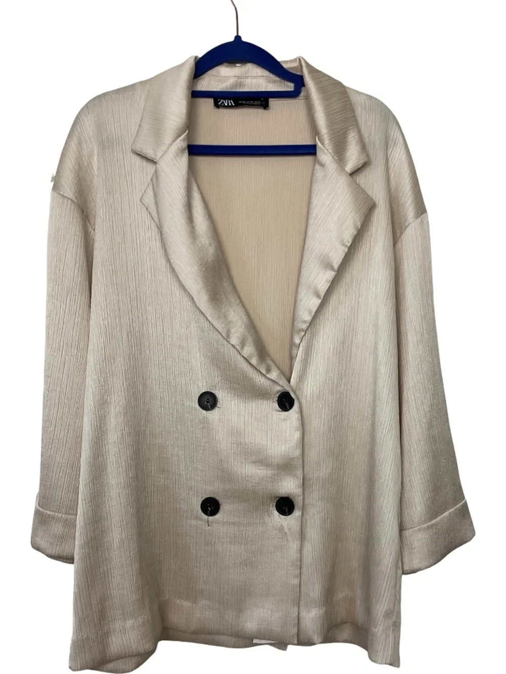 ZARA Oversized Crinkle Blazer - Picture 3 of 10